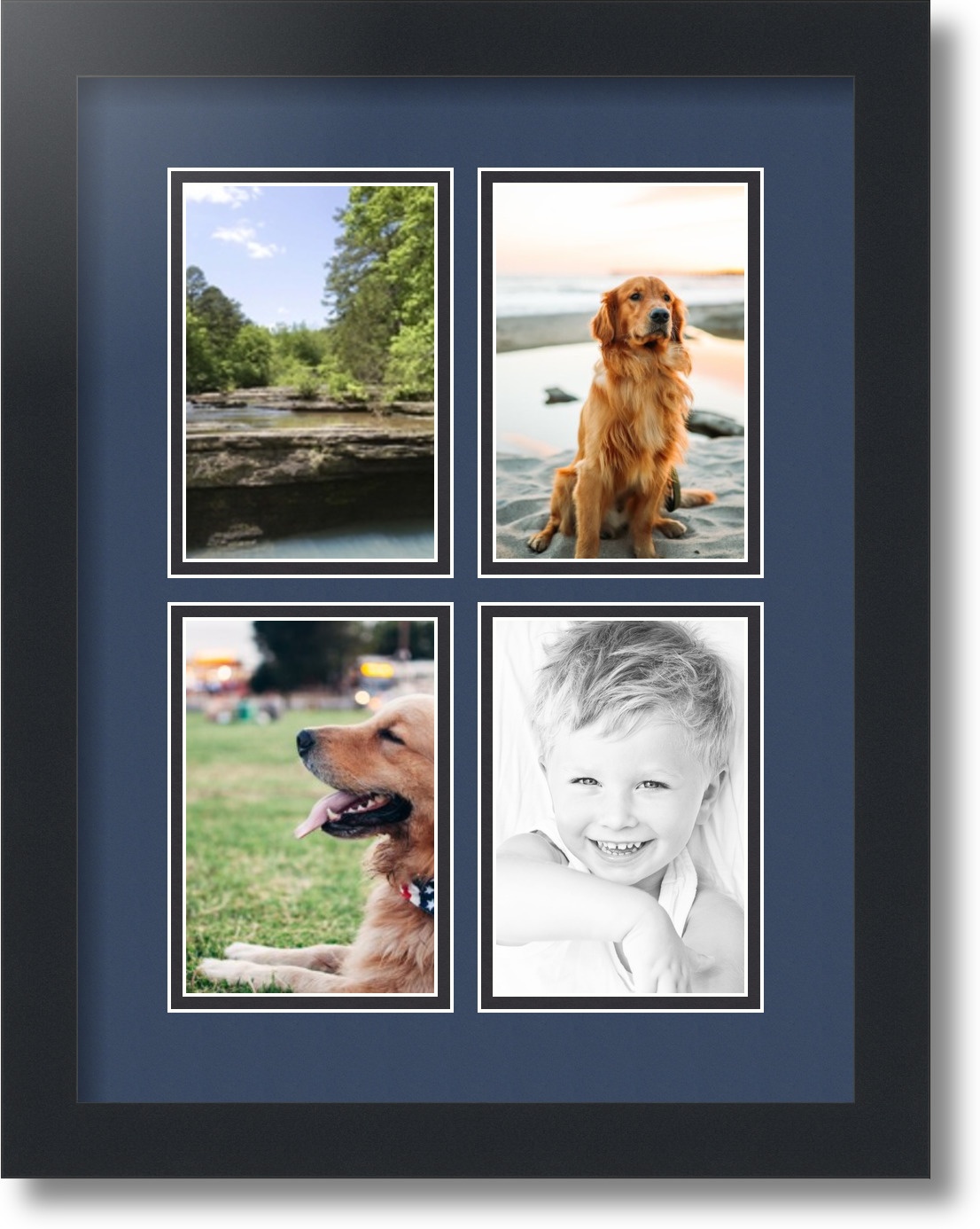 ArtToFrames Collage Mat Picture Photo Frame 4 4x6" Openings in Satin Black 2 eBay