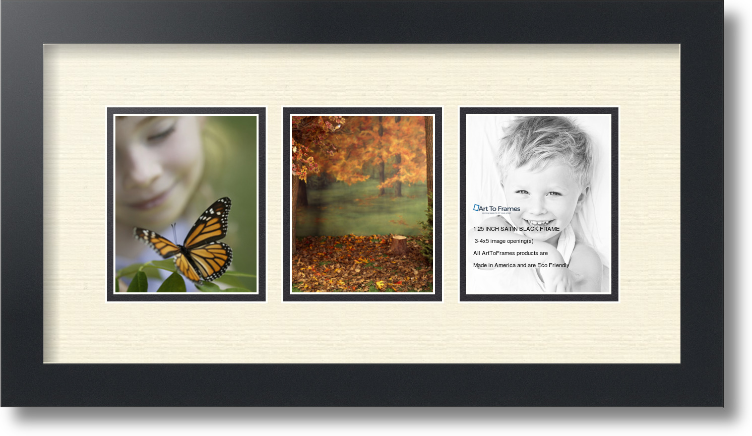 ArtToFrames Collage Mat Picture Photo Frame 3 4x5" Openings in Satin