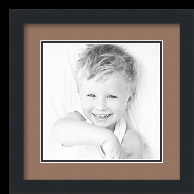 ArtToFrames Matted 14x14 Black Picture Frame with 2" Double Mat, 10x10 Opening