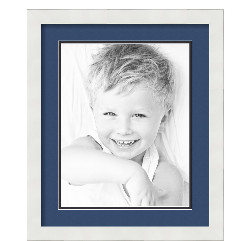 ArtToFrames Matted 15x18 White Picture Frame with 2" Double Mat, 11x14 Opening