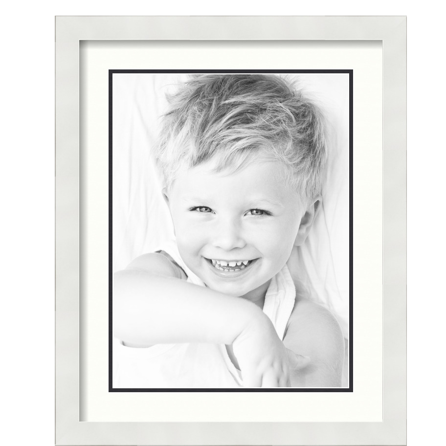 ArtToFrames Matted 16x20 White Picture Frame with 2" Double Mat, 12x16 Opening