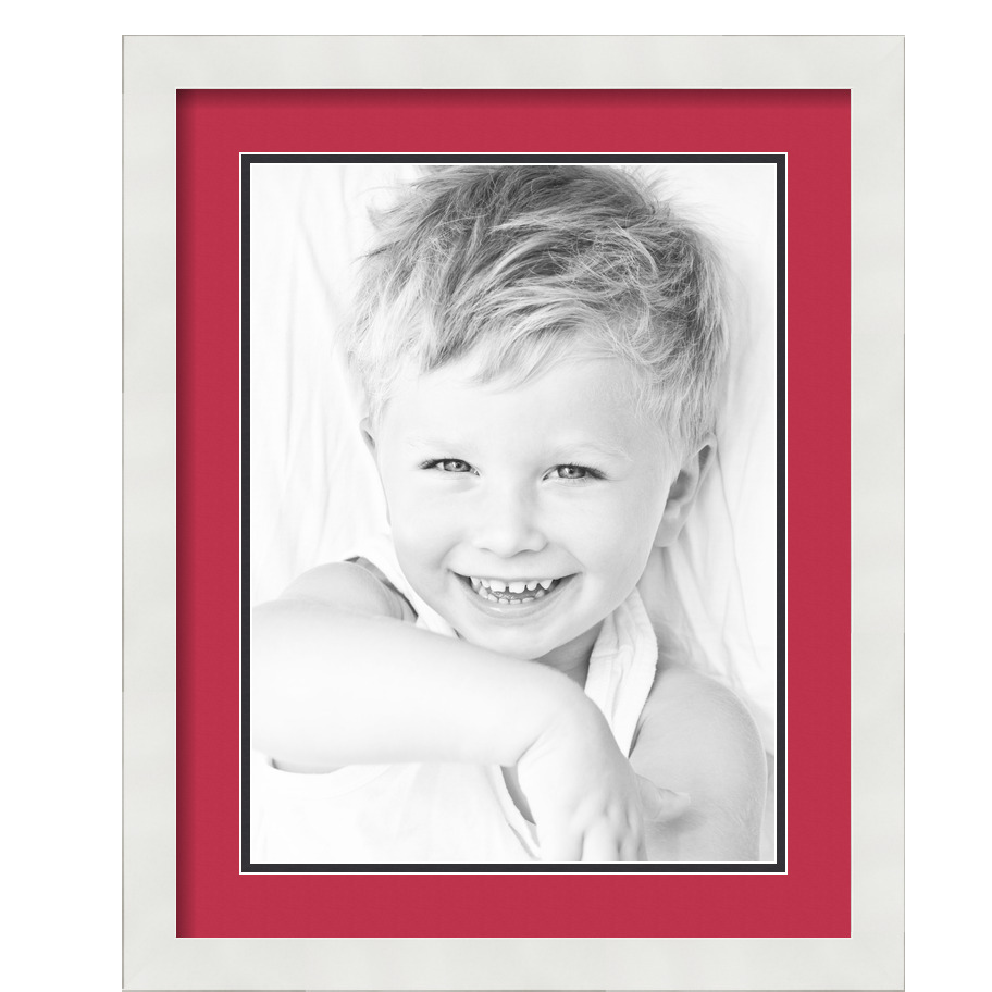 ArtToFrames Matted 16x20 White Picture Frame with 2" Double Mat, 12x16 Opening