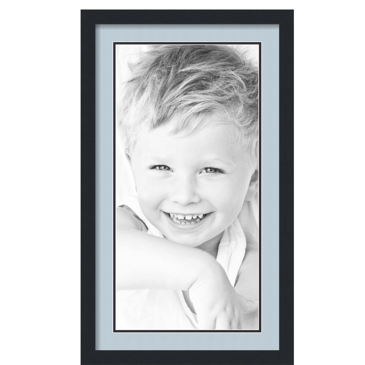 ArtToFrames Matted 16x28 Black Picture Frame with 2" Double Mat, 12x24 Opening
