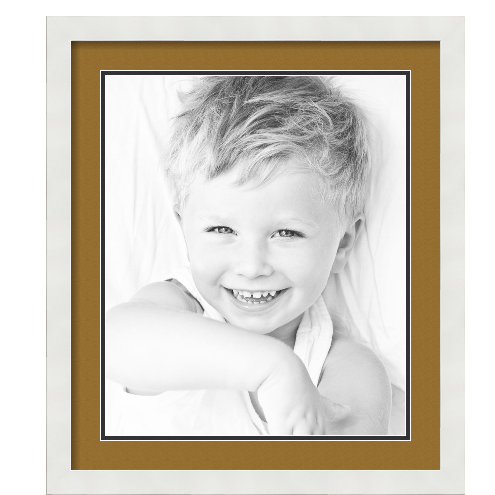 ArtToFrames Matted 19x22 White Picture Frame with 2" Double Mat, 15x18 Opening