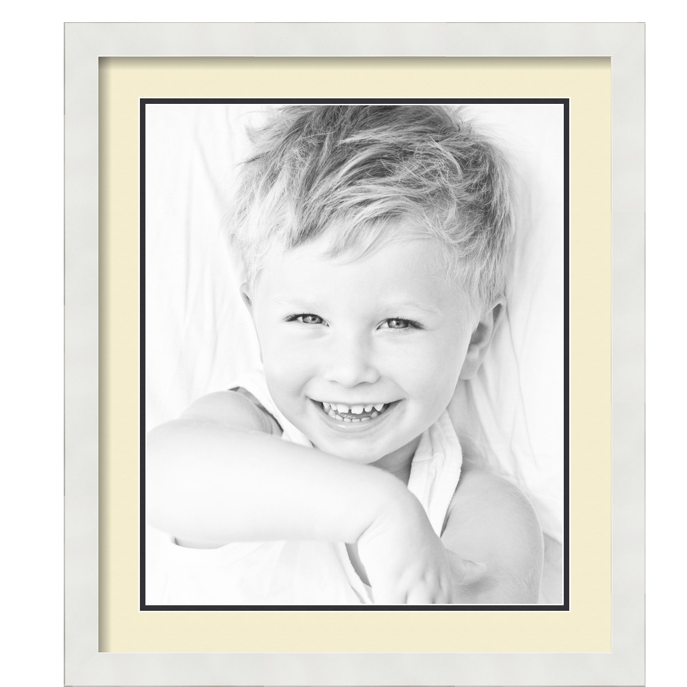 ArtToFrames Matted 19x22 White Picture Frame with 2" Double Mat, 15x18 Opening