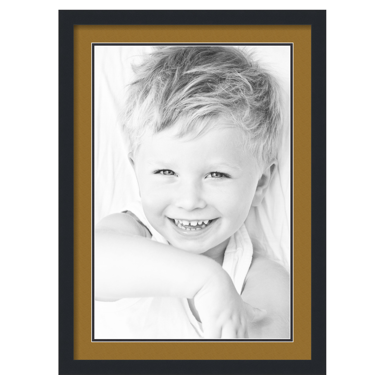 ArtToFrames Matted 20x28 Black Picture Frame with 2" Double Mat, 16x24 Opening