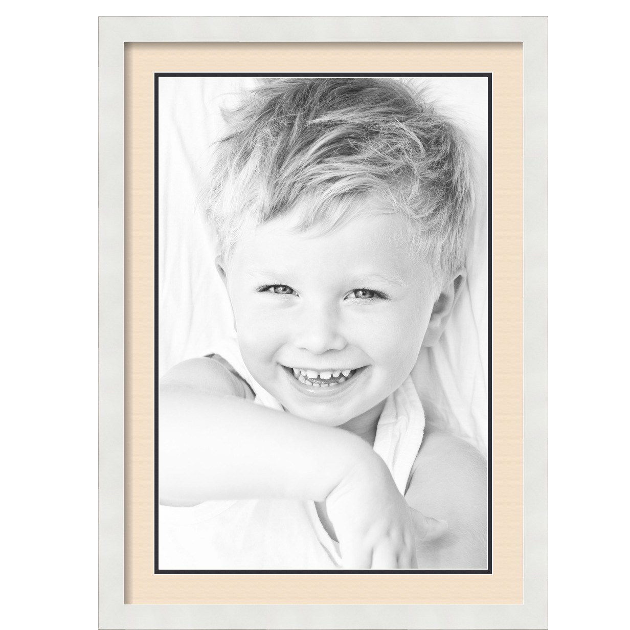 ArtToFrames Matted 20x28 White Picture Frame with 2" Double Mat, 16x24 Opening