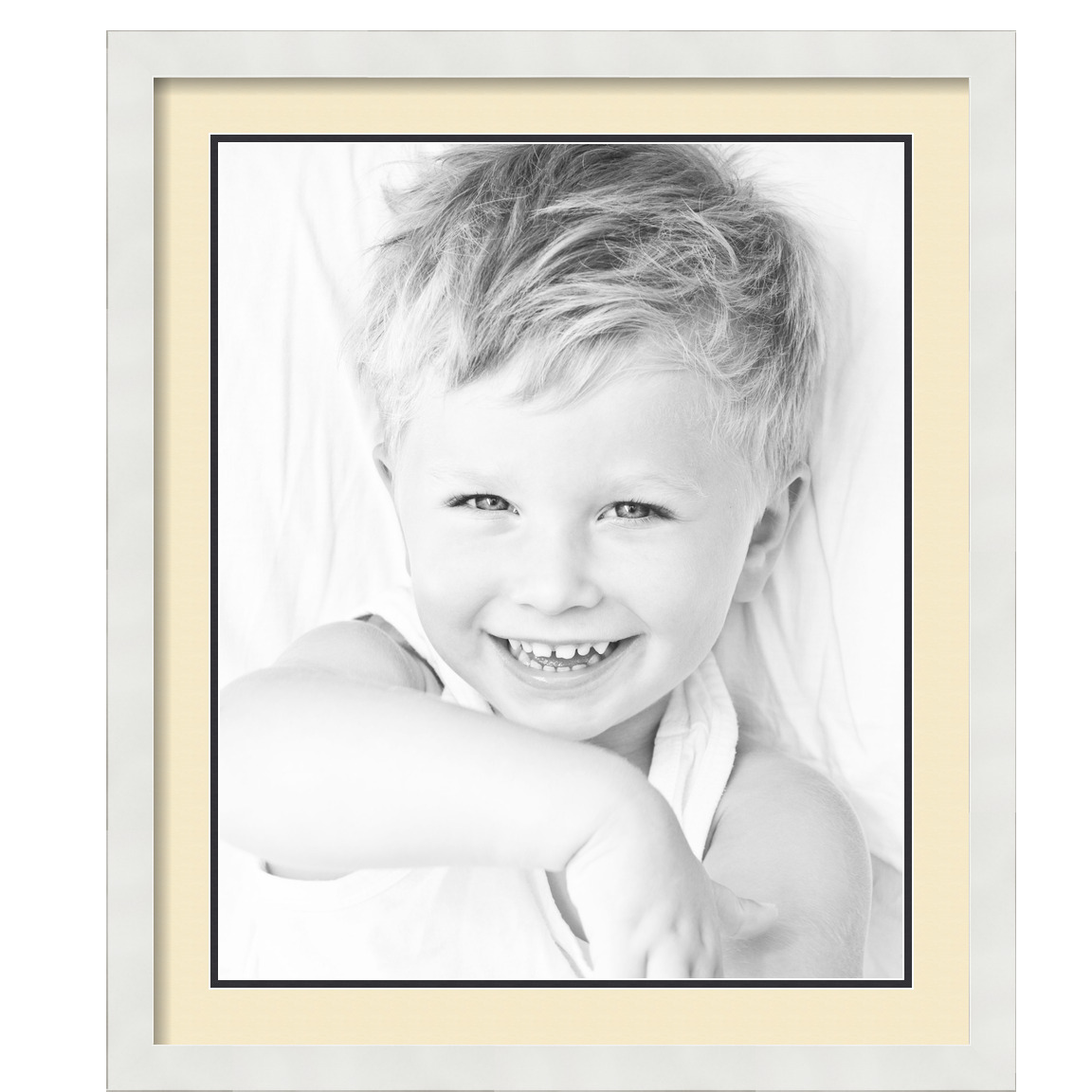 ArtToFrames Matted 22x26 White Picture Frame with 2" Double Mat, 18x22 Opening