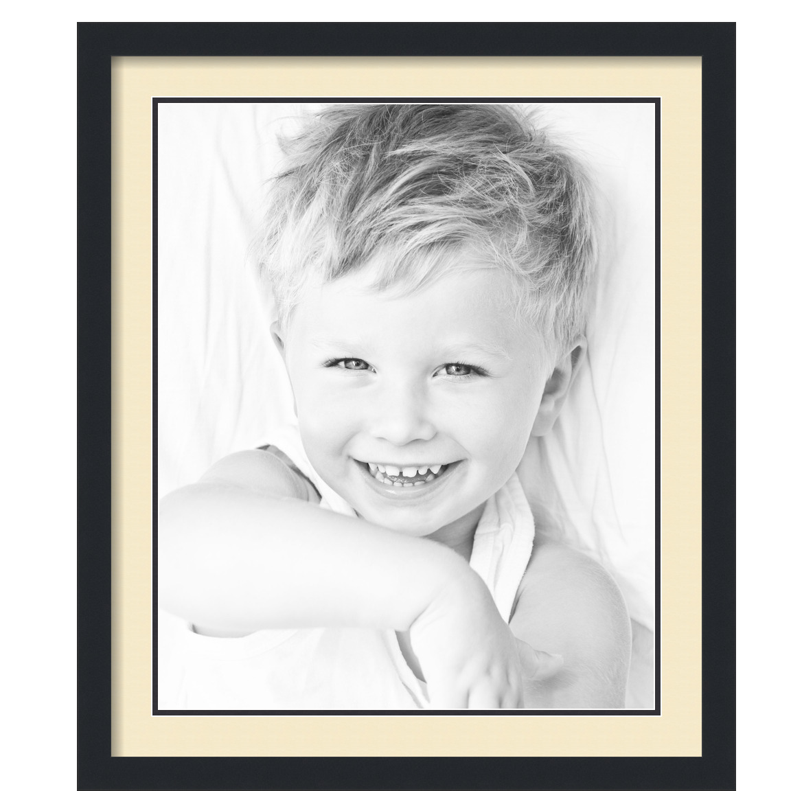 ArtToFrames Matted 22x26 Black Picture Frame with 2" Double Mat, 18x22 Opening