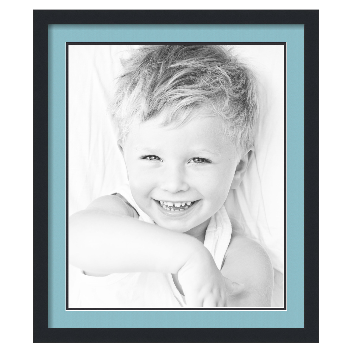 ArtToFrames Matted 22x26 Black Picture Frame with 2" Double Mat, 18x22 Opening