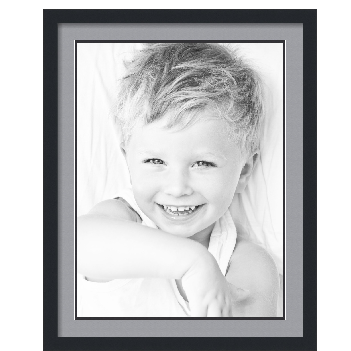 ArtToFrames Matted 22x28 Black Picture Frame with 2" Double Mat, 18x24 Opening