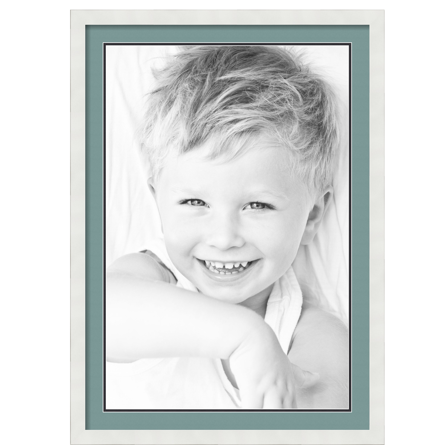 ArtToFrames Matted 24x34 White Picture Frame with 2" Double Mat, 20x30 Opening