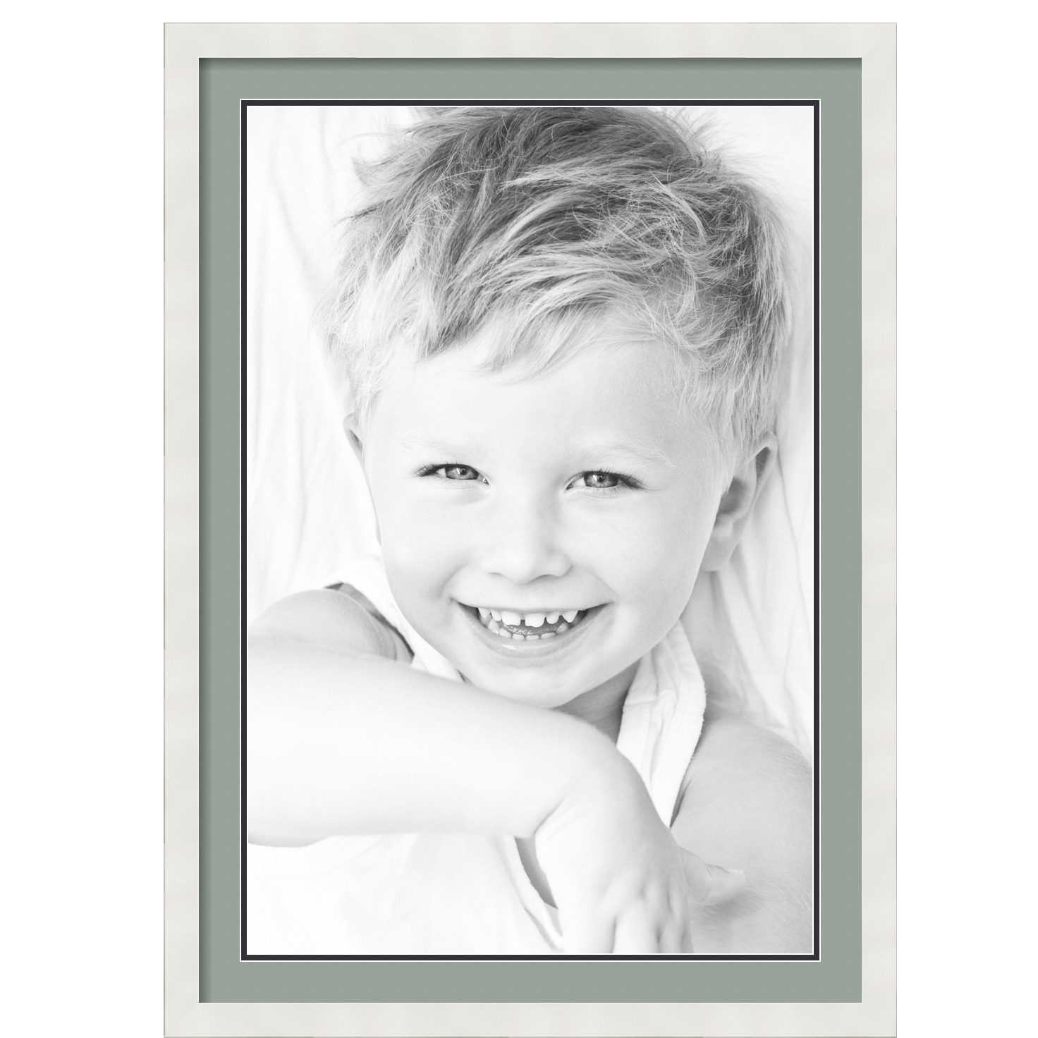 ArtToFrames Matted 24x34 White Picture Frame with 2" Double Mat, 20x30 Opening