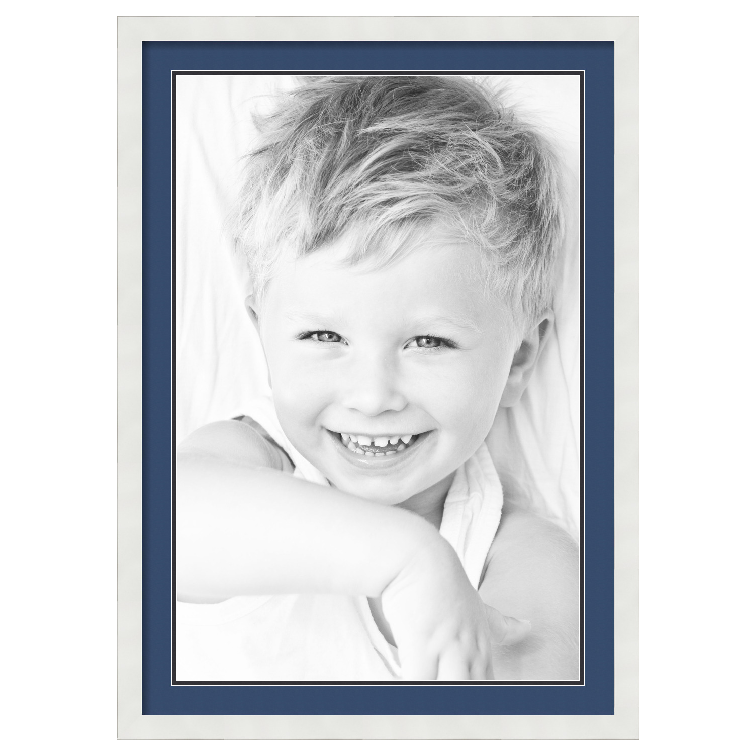 ArtToFrames Matted 24x34 White Picture Frame with 2" Double Mat, 20x30 Opening