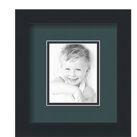 ArtToFrames Matted 7.5x9 Black Picture Frame with 2" Double Mat, 3.5x5 Opening