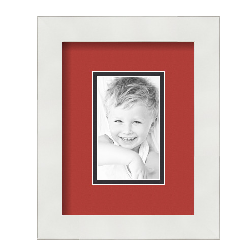 ArtToFrames Matted 7x9 White Picture Frame with 2" Double Mat, 3x5 Opening