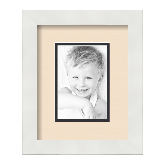 ArtToFrames Matted 8x10 White Picture Frame with 2" Double Mat, 4x6 Opening