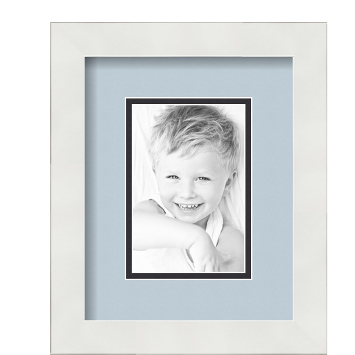 ArtToFrames Matted 8x10 White Picture Frame with 2" Double Mat, 4x6 Opening