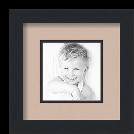 ArtToFrames Matted 9x9 Black Picture Frame with 2" Double Mat, 5x5 Opening