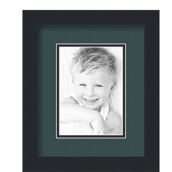 ArtToFrames Matted 9x11 Black Picture Frame with 2" Double Mat, 5x7 Opening