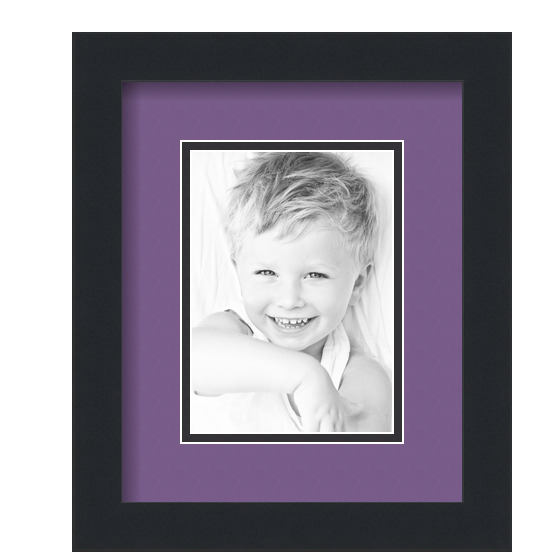 ArtToFrames Matted 9x11 Black Picture Frame with 2" Double Mat, 5x7 Opening