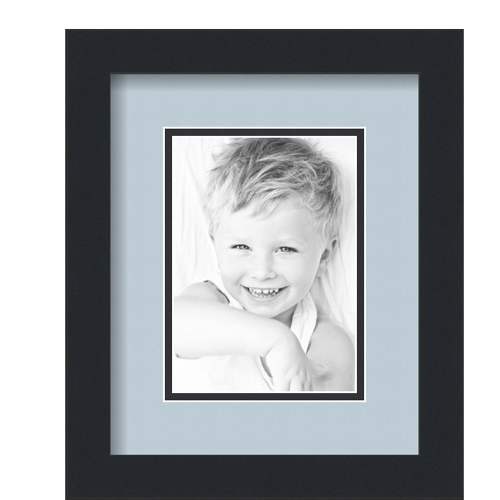 ArtToFrames Matted 9x11 Black Picture Frame with 2" Double Mat, 5x7 Opening