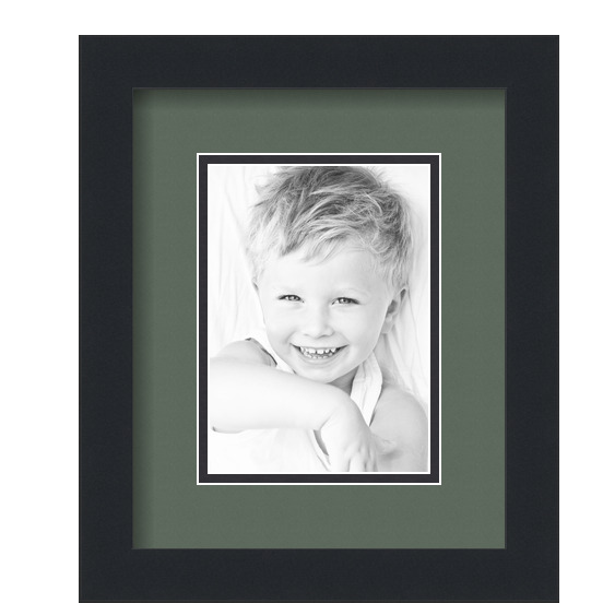 ArtToFrames Matted 9x11 Black Picture Frame with 2" Double Mat, 5x7 Opening