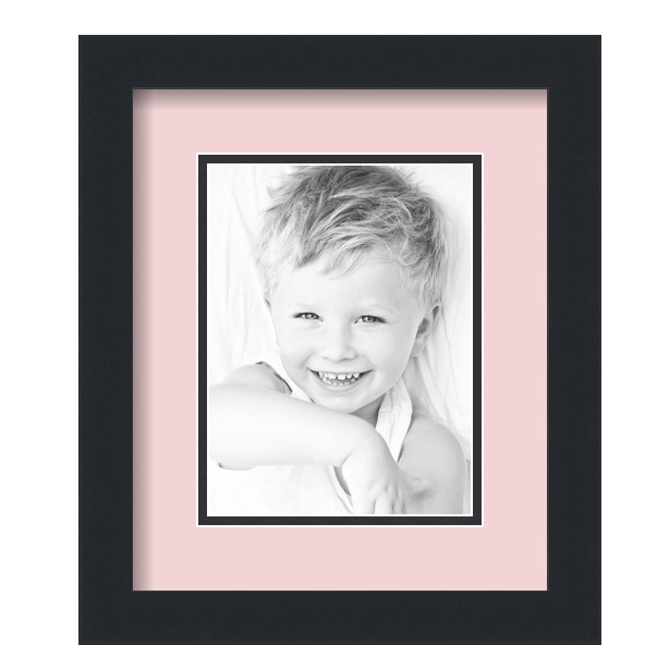 ArtToFrames Matted 10x12 Black Picture Frame with 2" Double Mat, 6x8 Opening