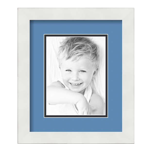 ArtToFrames Matted 10x12 White Picture Frame with 2" Double Mat, 6x8 Opening