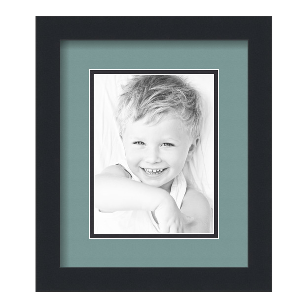 ArtToFrames Matted 10x12 Black Picture Frame with 2" Double Mat, 6x8 Opening