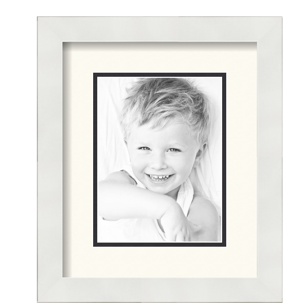 ArtToFrames Matted 10x12 White Picture Frame with 2" Double Mat, 6x8 Opening