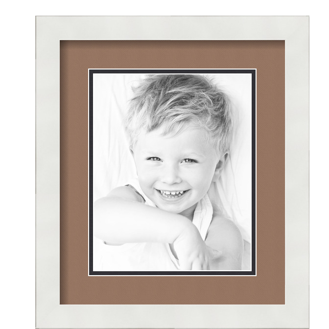 ArtToFrames Matted 12x14 White Picture Frame with 2" Double Mat, 8x10 Opening