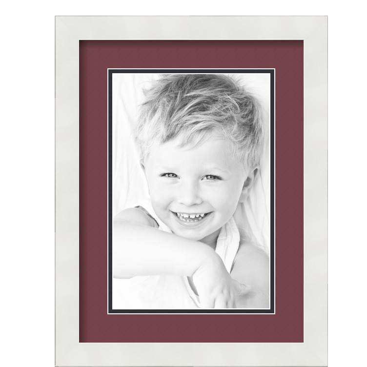 ArtToFrames Matted 12x16 White Picture Frame with 2" Double Mat, 8x12 Opening