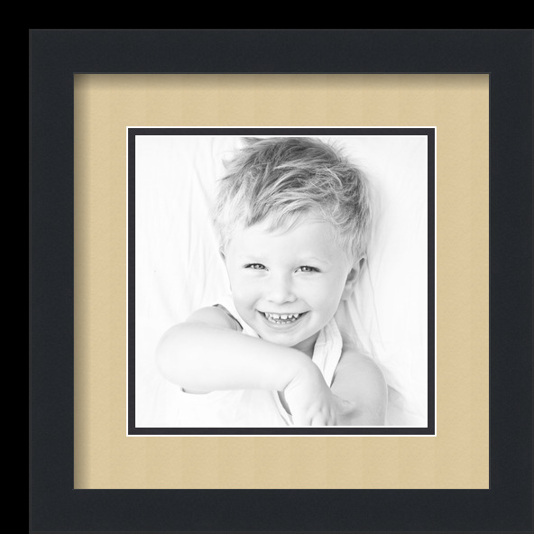 ArtToFrames Matted 12x12 Black Picture Frame with 2" Double Mat, 8x8 Opening