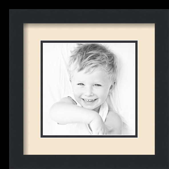 ArtToFrames Matted 12x12 Black Picture Frame with 2" Double Mat, 8x8 Opening