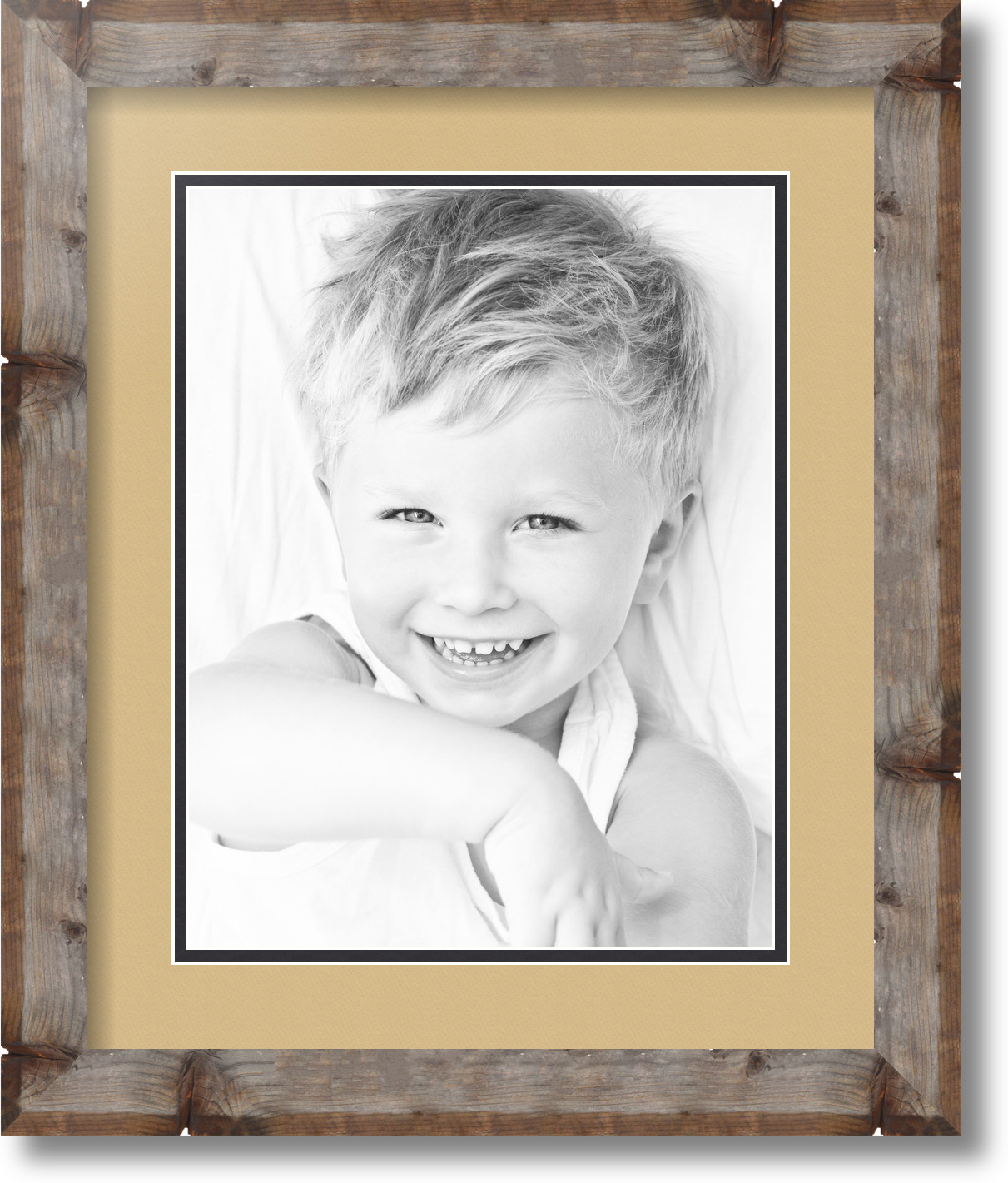 ArtToFrames Matted 14x17 Natural Picture Frame with 2" Double Mat, 10x13 Opening