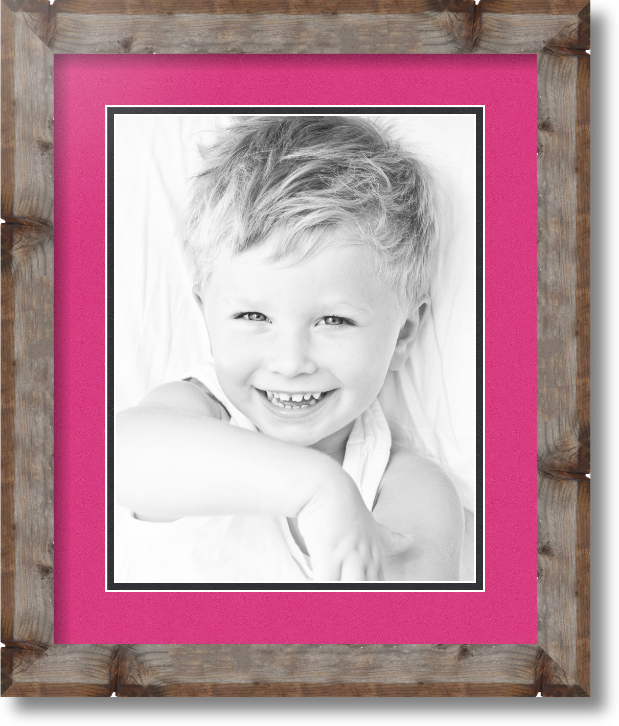 ArtToFrames Matted 14x17 Natural Picture Frame with 2" Double Mat, 10x13 Opening