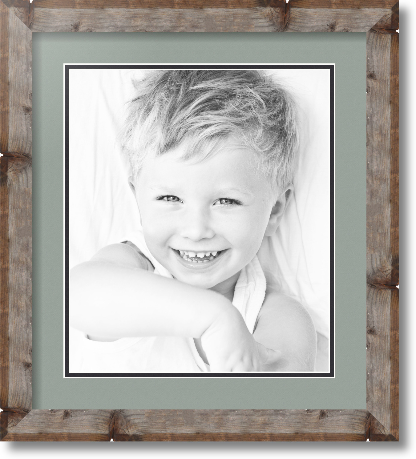 ArtToFrames Matted 16x18 Natural Picture Frame with 2" Double Mat, 12x14 Opening