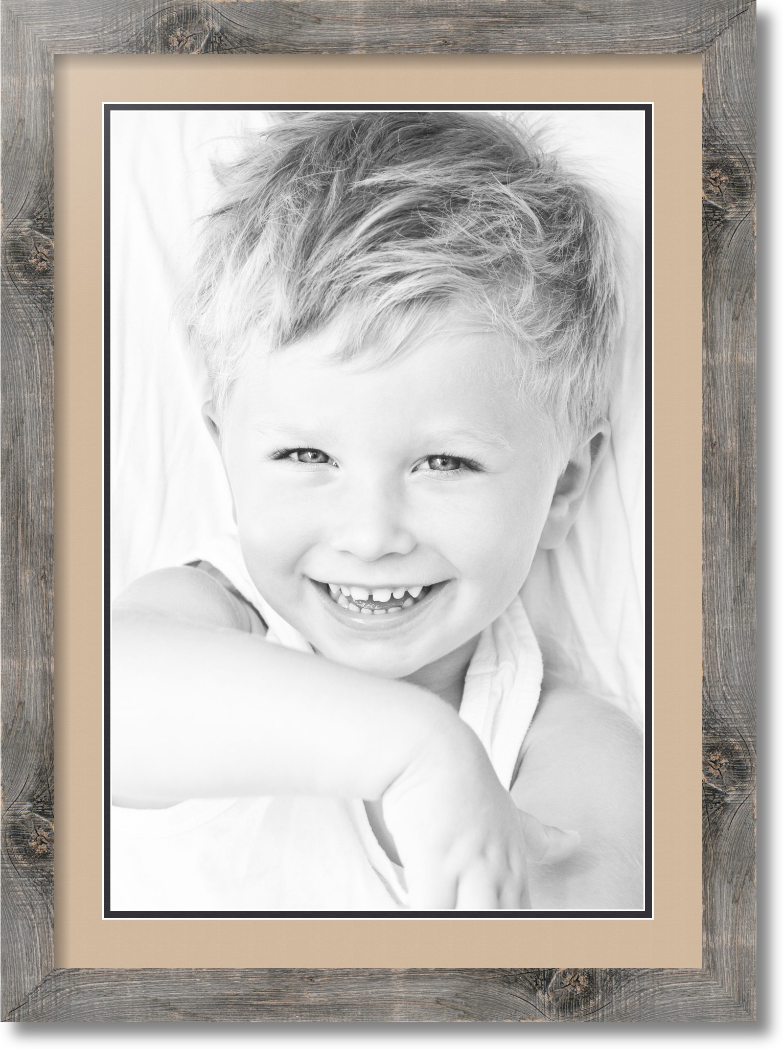 ArtToFrames Matted 20x28 Natural Picture Frame with 2" Double Mat, 16x24 Opening