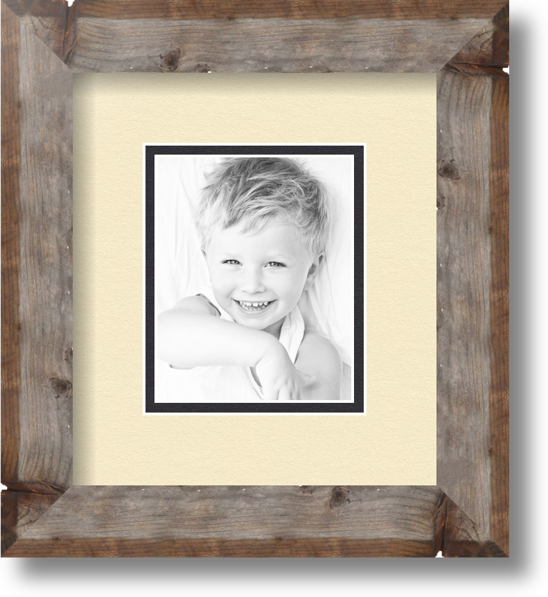 ArtToFrames Matted 7.5x9 Natural Picture Frame with 2" Double Mat, 3.5x5 Opening