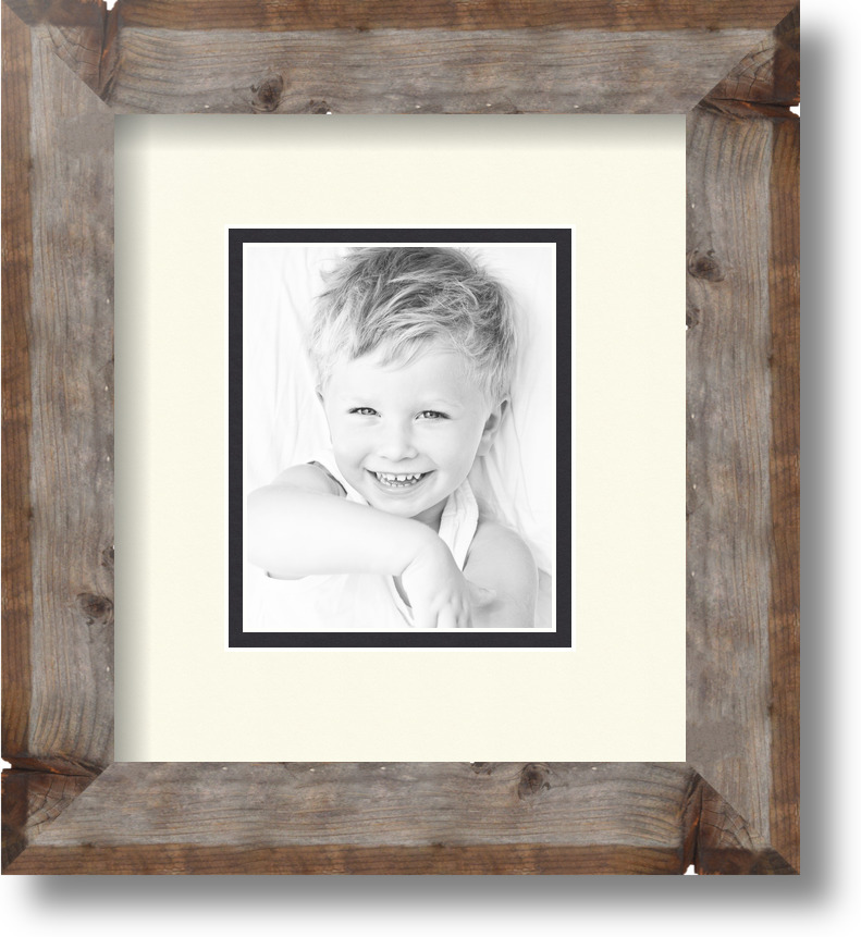 ArtToFrames Matted 7.5x9 Natural Picture Frame with 2" Double Mat, 3.5x5 Opening