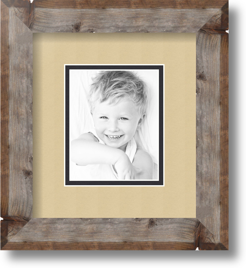 ArtToFrames Matted 7.5x9 Natural Picture Frame with 2" Double Mat, 3.5x5 Opening