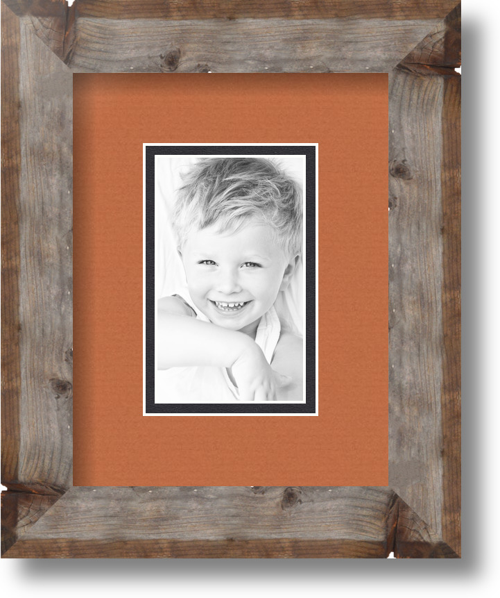 ArtToFrames Matted 7x9 Natural Picture Frame with 2" Double Mat, 3x5 Opening