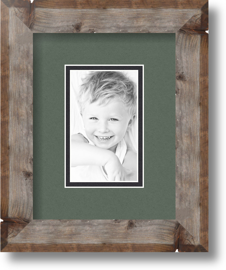 ArtToFrames Matted 7x9 Natural Picture Frame with 2" Double Mat, 3x5 Opening