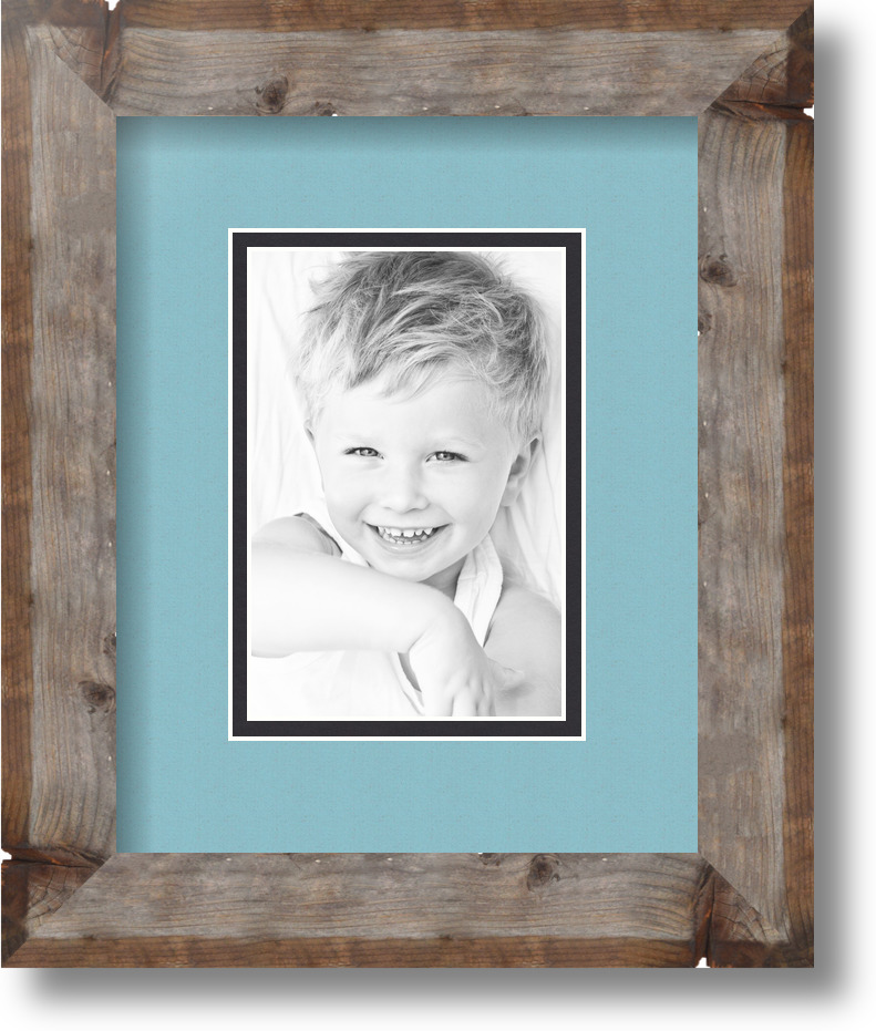 ArtToFrames Matted 8x10 Natural Picture Frame with 2" Double Mat, 4x6 Opening