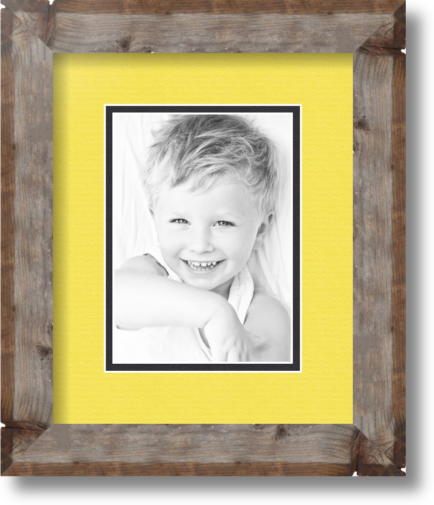 ArtToFrames Matted 9x11 Natural Picture Frame with 2" Double Mat, 5x7 Opening