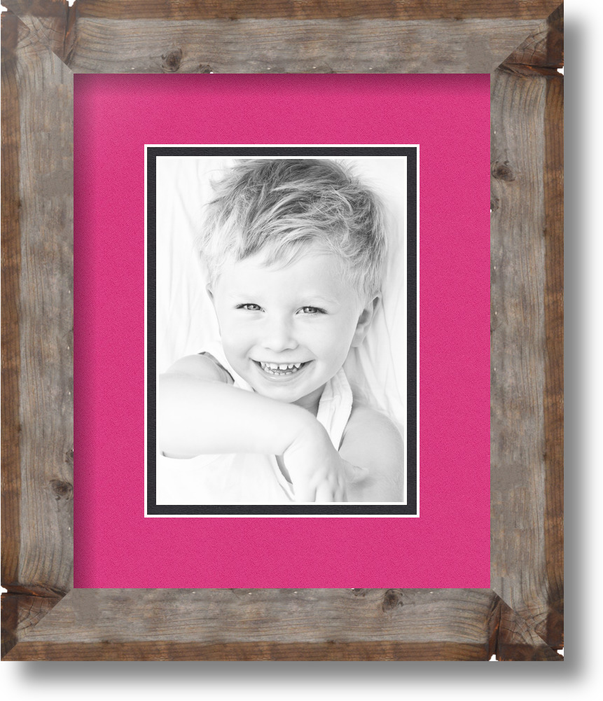 ArtToFrames Matted 9x11 Natural Picture Frame with 2" Double Mat, 5x7 Opening