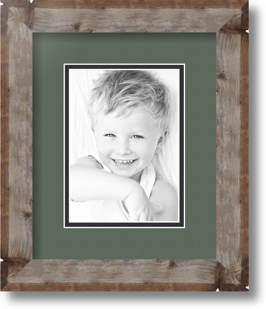 ArtToFrames Matted 9x11 Natural Picture Frame with 2" Double Mat, 5x7 Opening