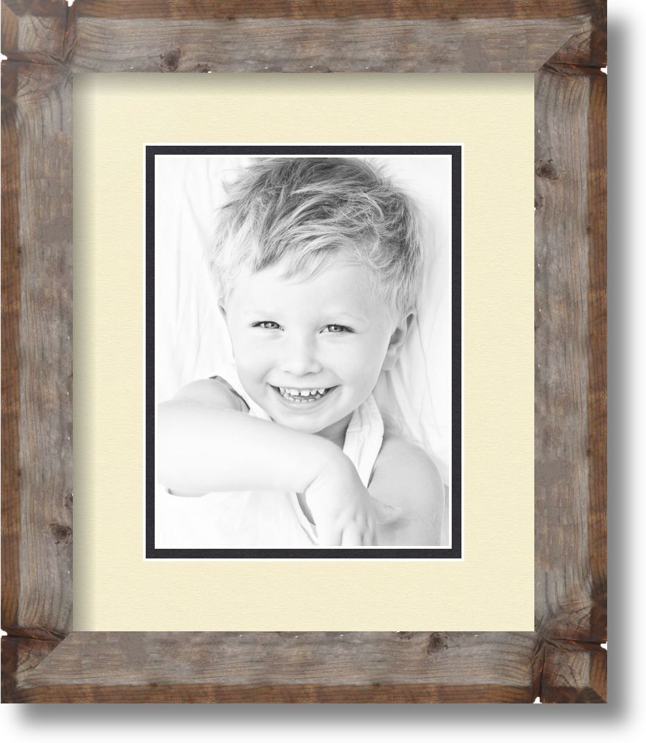 ArtToFrames Matted 10x12 Natural Picture Frame with 2" Double Mat, 6x8 Opening