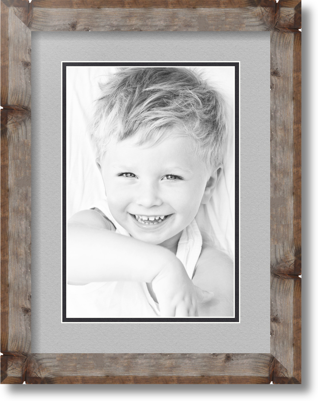 ArtToFrames Matted 12x16 Natural Picture Frame with 2" Double Mat, 8x12 Opening